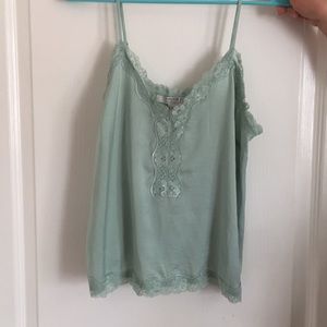 Mint Green Silk & Lace Cami